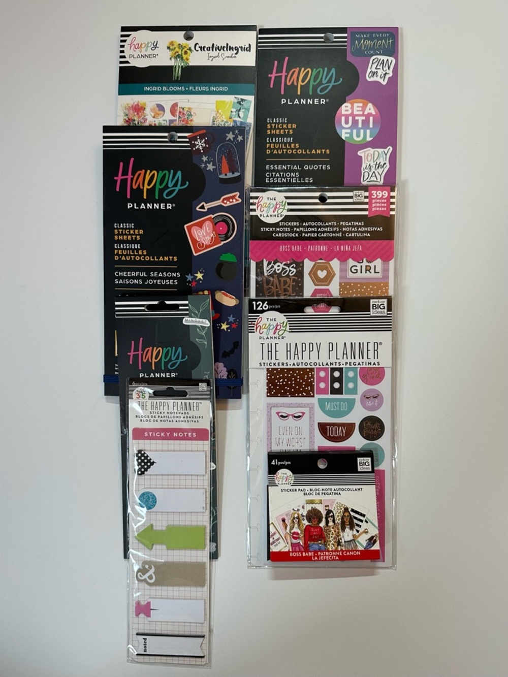 The Happy Planner Sticker & Sticky Note Bundle - Black, Pink, Navy, Multicolor